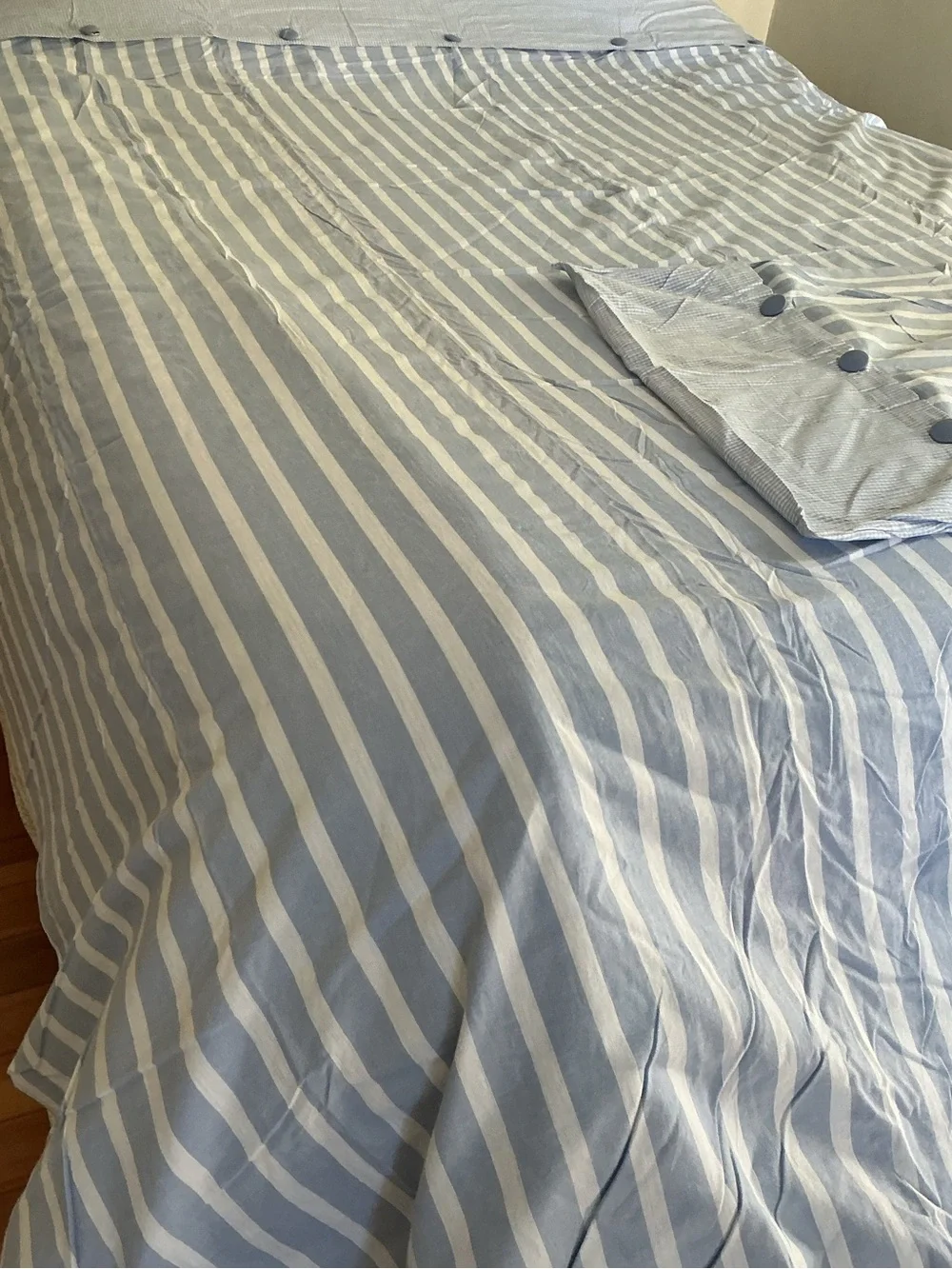 NWOT Garnet Hill Gingham / Stripes 100% Cotton Duvet